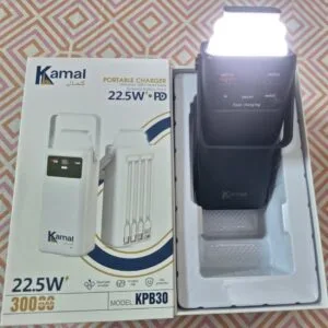 Kamal 30000mAh 22.5W Fast Charging Power Bank with LED Lamp – UAE Made High Quality Lithium Battery (KPB30)