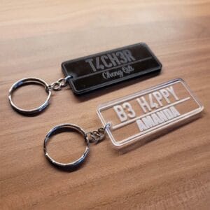 Acrylic-Keychain Laser Engraving and cutting Black, Transparent