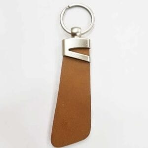 Leather Strip Shape Key Ring – Camel Color – Customised