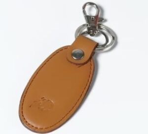 Leather Egg Shape Key Ring – Camel Color – Customised