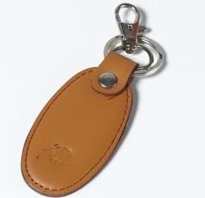Leather Egg Shape Key Ring – Camel Color – Customised