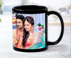 Patch Mug – Blue & Black – Customised Ceramic Mug