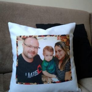 Silk Cushion (Sublimation) – Red & Black – Customised