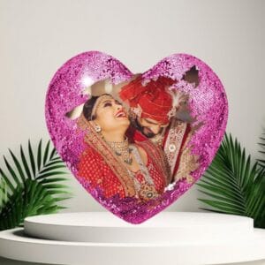 Magic Cushion – Heart Shape – Red – Customised